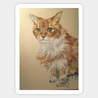 Ginger scruffy tabby cat Sticker